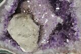 Amethyst Geode with Calcite on Metal Stand - Great Color #126342-4